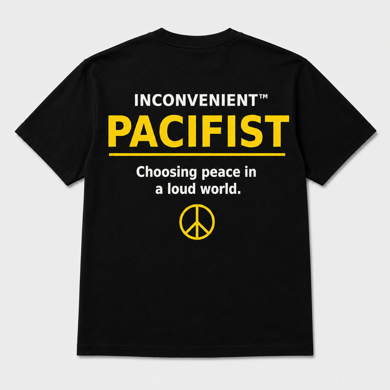 Inconvenient Pacifist Tee back design