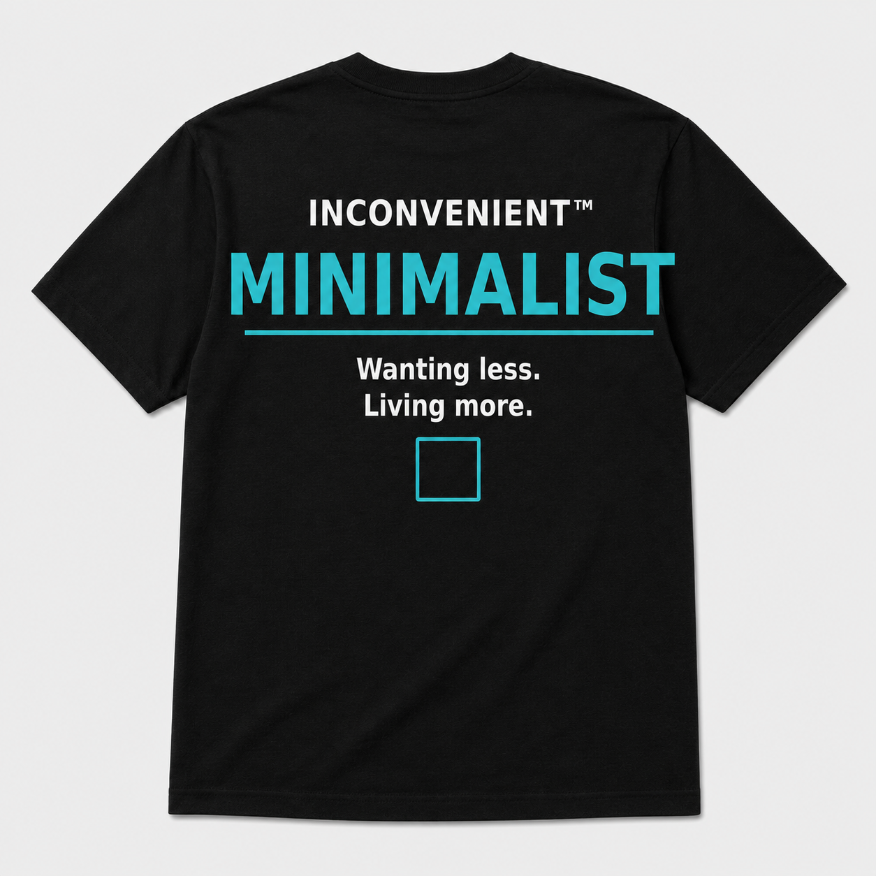 Inconvenient Minimalist Tee back design