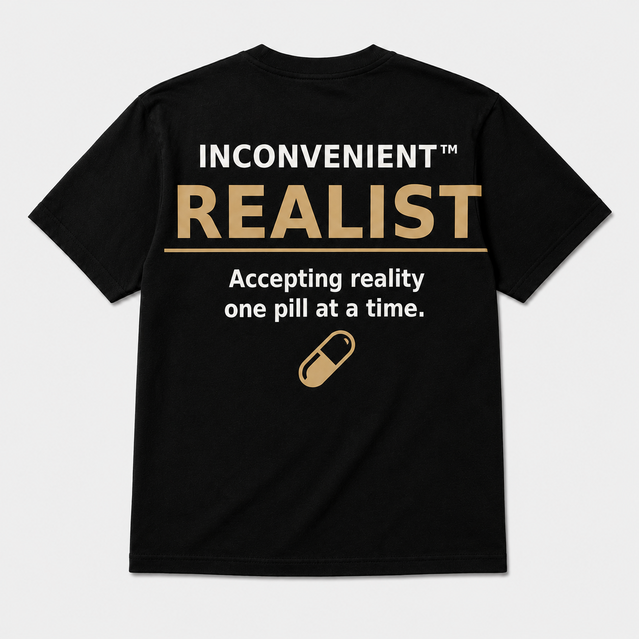 Inconvenient Realist Tee back design