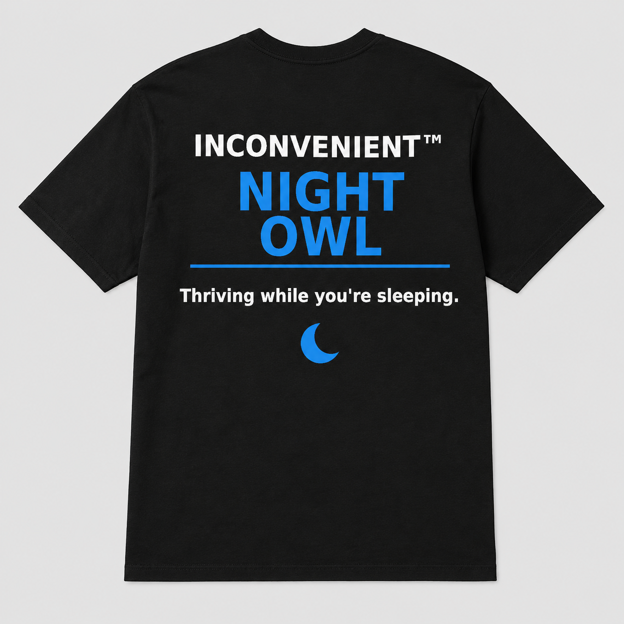 Inconvenient Night Owl Tee back design