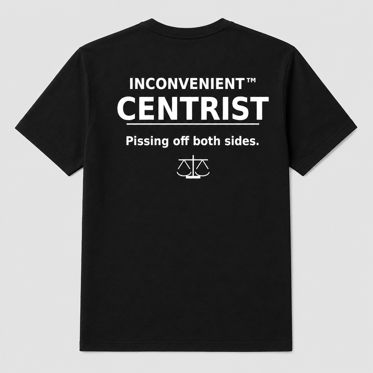Inconvenient Centrist Tee back design