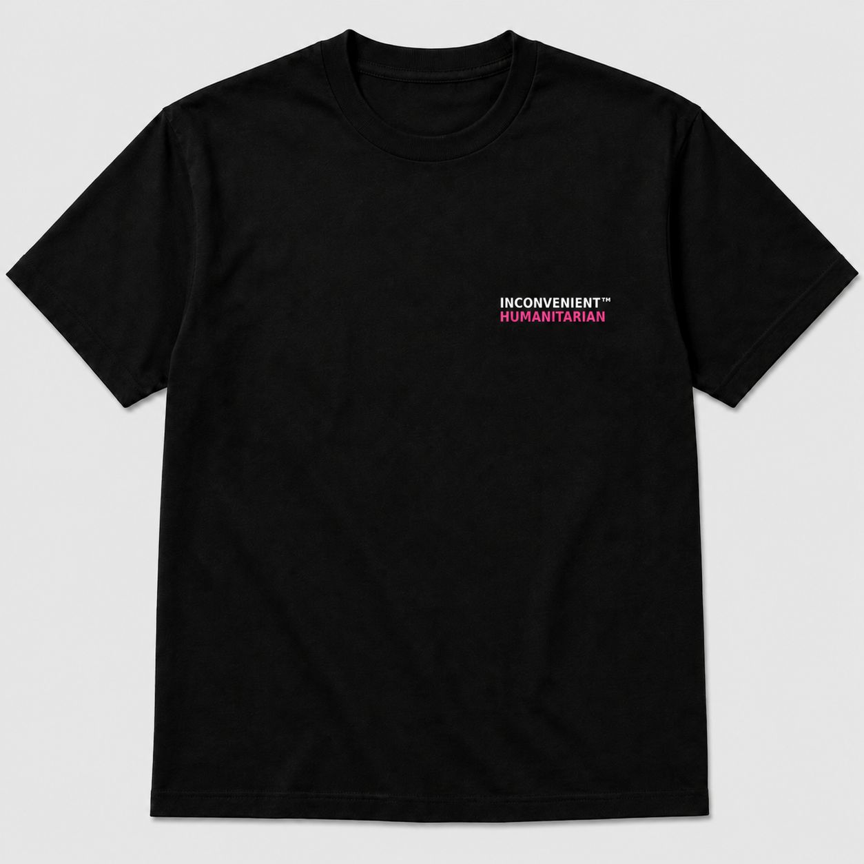 Inconvenient Humanitarian Tee front design