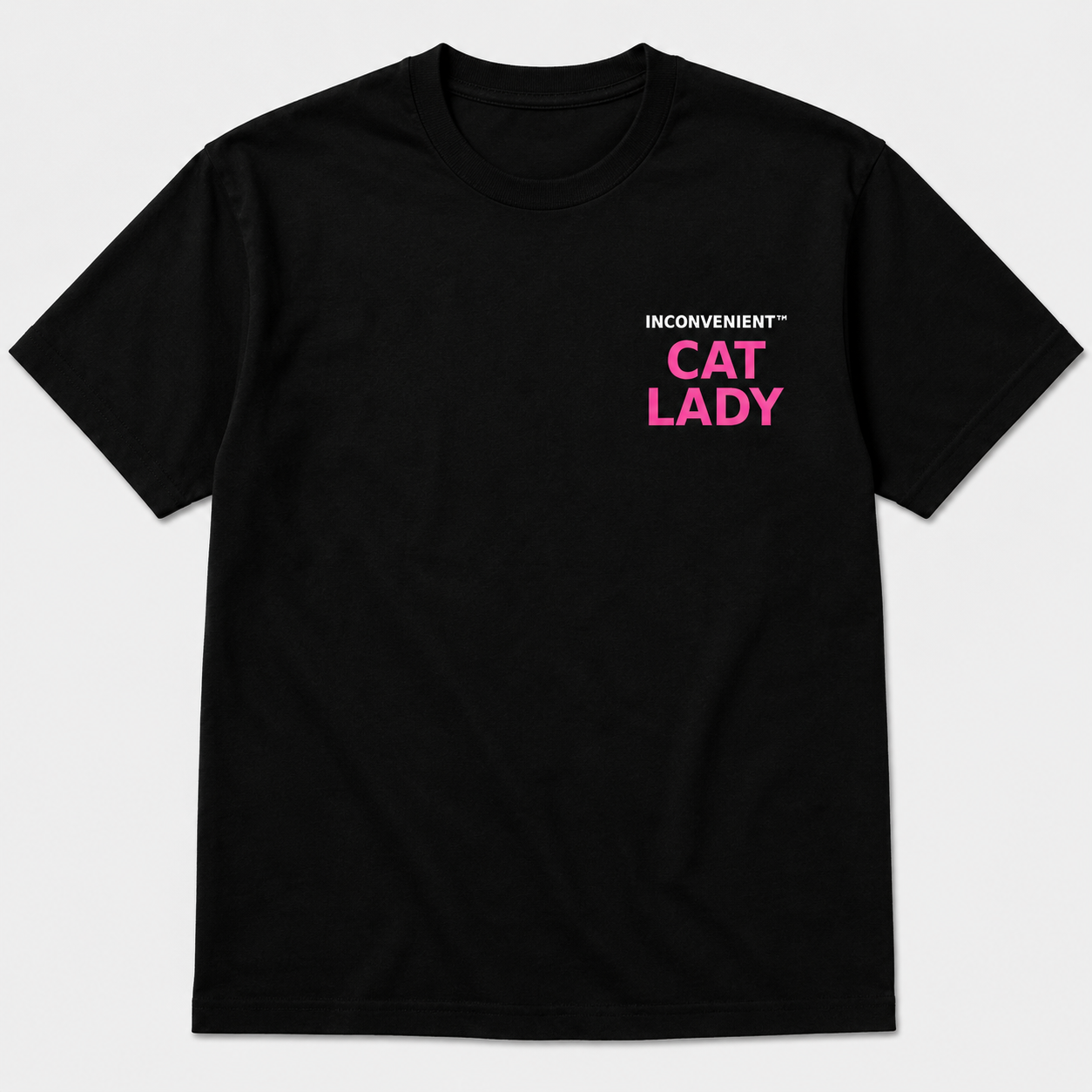 Inconvenient Cat Lady Tee front design