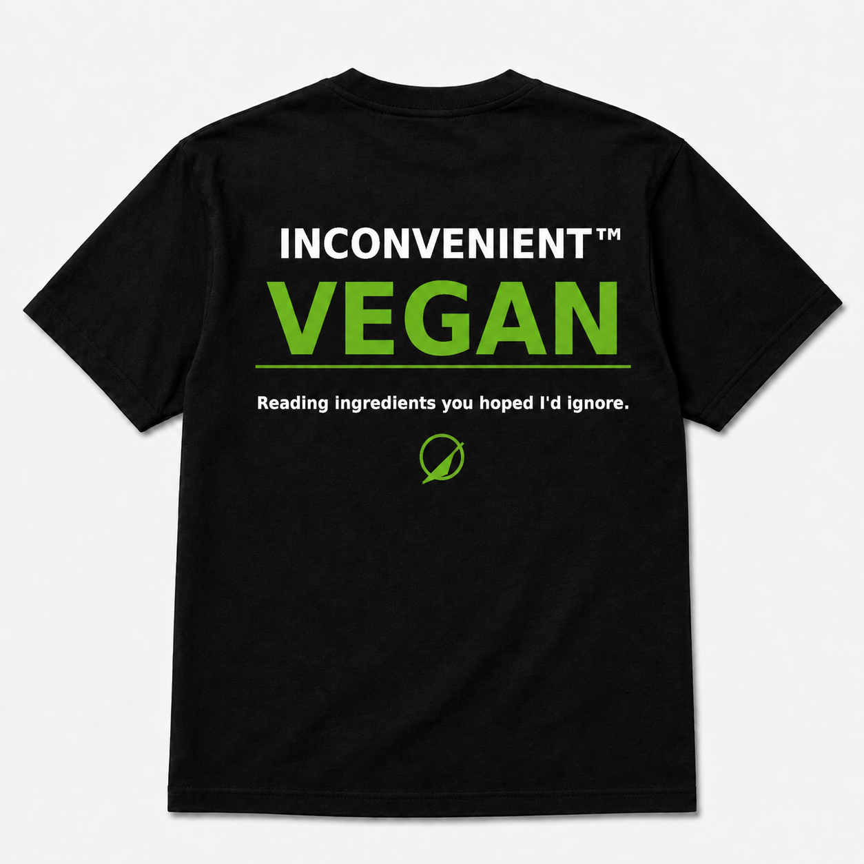 Inconvenient Vegan Tee back design